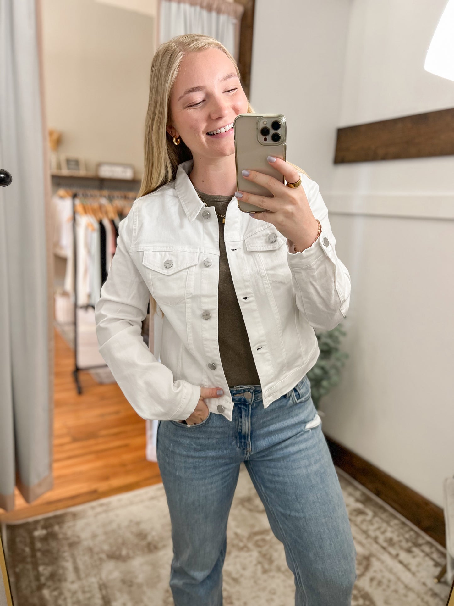 Basic Denim Jacket - White