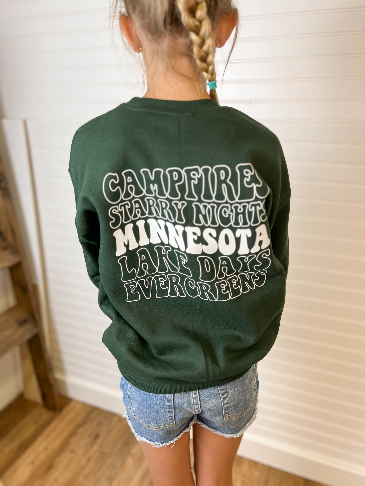 Youth MN Campfire Crewneck - Forest