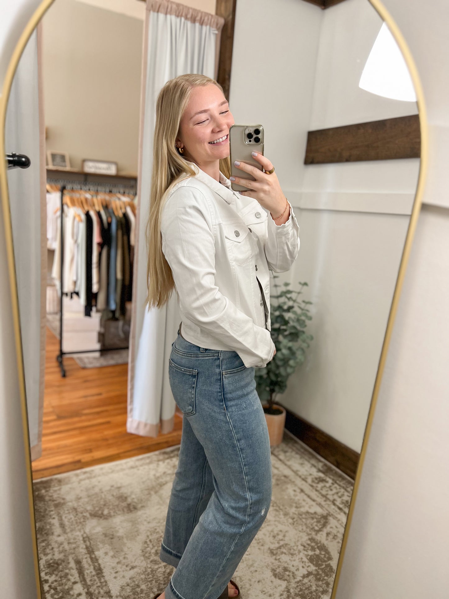 Basic Denim Jacket - White