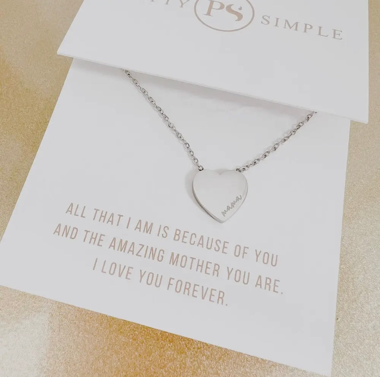 Mama Heart Gift Necklace (2 colors) - WATERPROOF