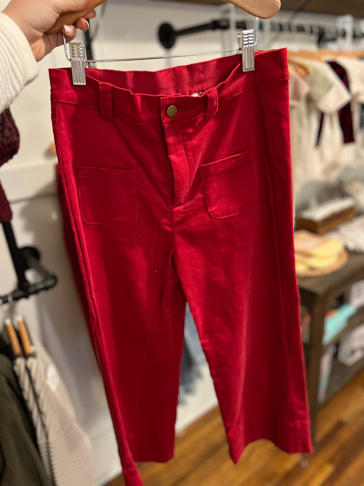 Kids Ziggie Corduroy Wide Leg Pants - Berry