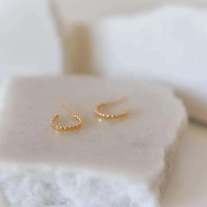 Dainty Hypoallergenic Gold-Plated Hoop Studs
