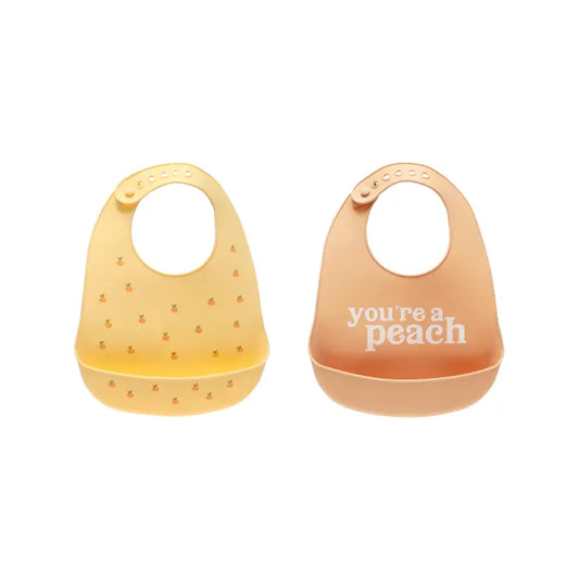 Silicone Bib Set - Peach