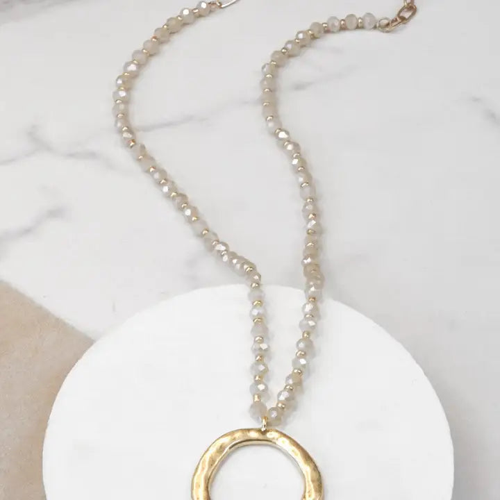 Beaded Circle Pendant Necklace