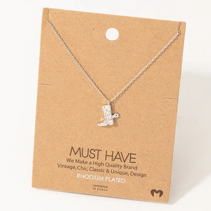 Cowboy Boot Necklace (2 colors)