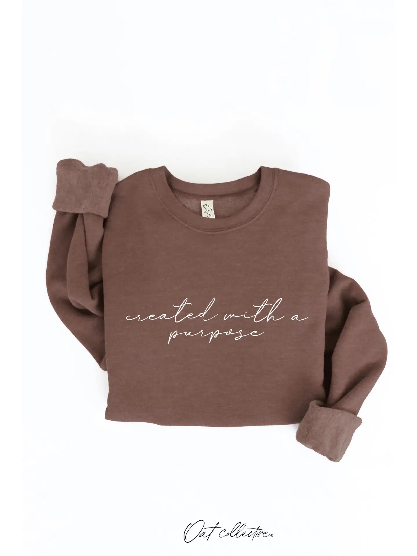 Created With a Purpose Graphic Sweatshirt - Chocolate