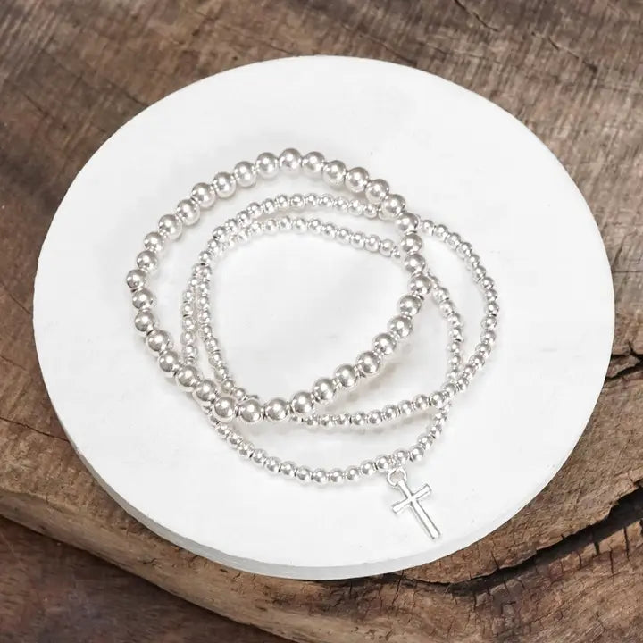 Cross Charm Bracelet Set (2 colors)