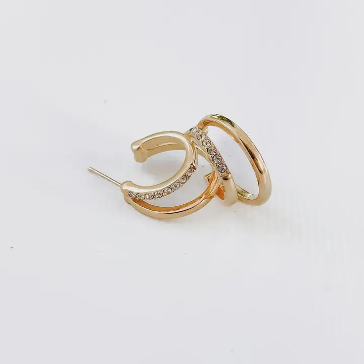 Stole The Crystal Double Hoops - WATERPROOF