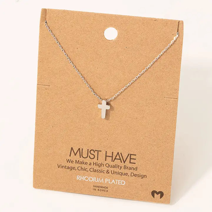 Dainty Cross Necklace (2 colors)