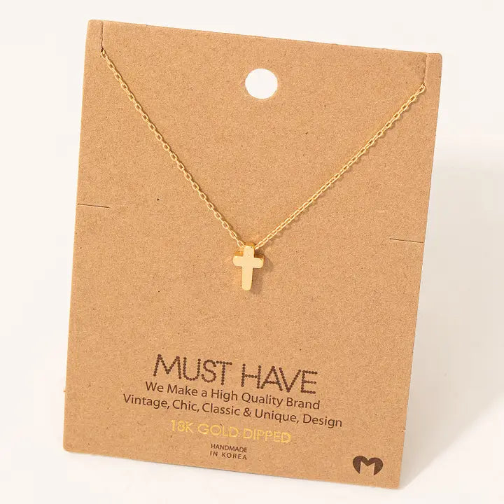 Dainty Cross Necklace (2 colors)