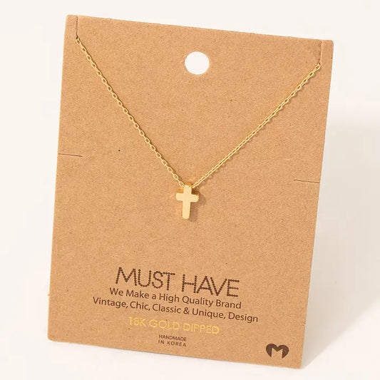 Dainty Cross Necklace (2 colors)
