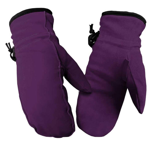 Deer Suede Mittens - Purple