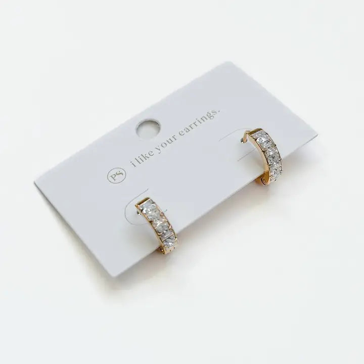 Demi Diamond Huggie Hoops - WATERPROOF