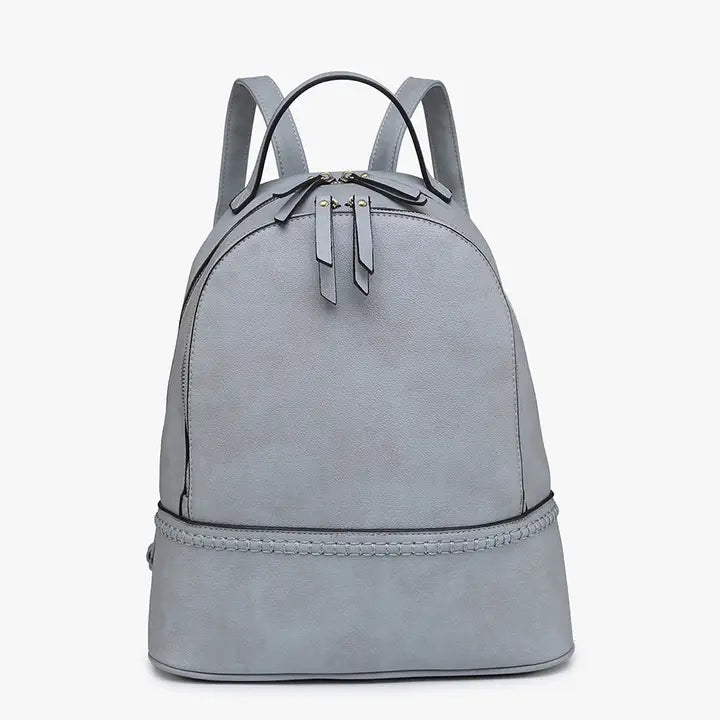 Compartment Stitched Backpack - Dusty Blue