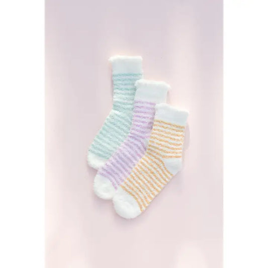 Striped Fuzzy Socks (3 colors)