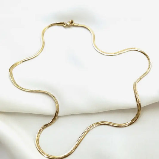 Flat Snake Stainless Steel Necklace