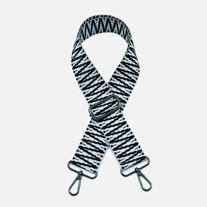 Aztec Guitar Strap - Black/White