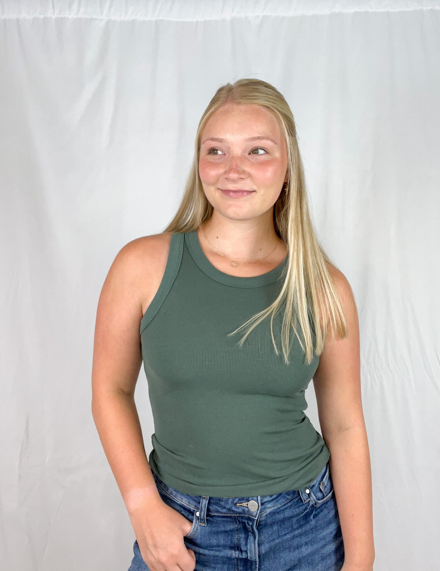 Crewneck Ribbed Knit Tank (5 colors)