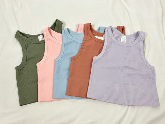 High Neck Cropped Tank (5 colors)