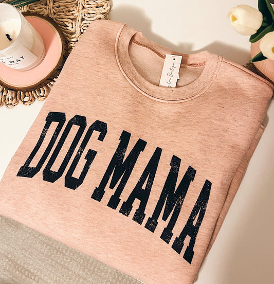 Dog Mama Graphic Crewneck - Rose