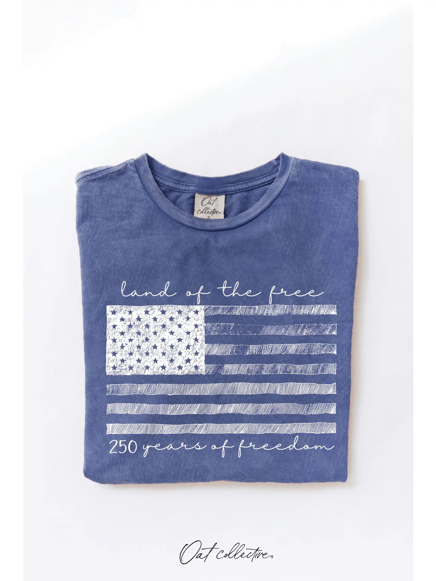 Land of the Free Mineral Graphic Tee - Blue