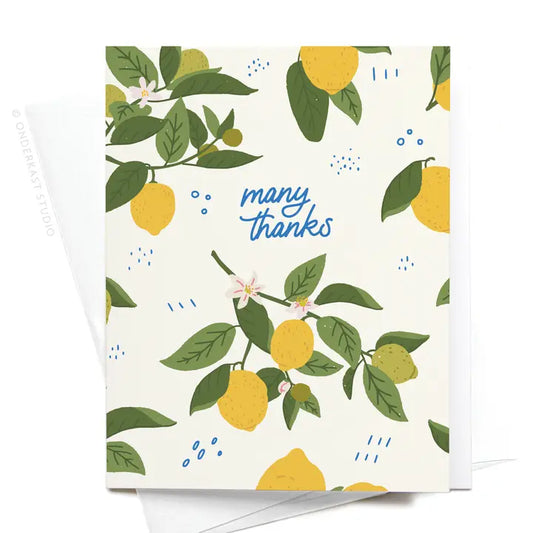 Many Thanks Lemon Greeting Card