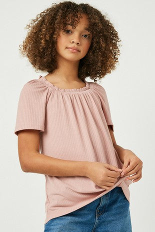 Alivia Ribbed Top - Mauve