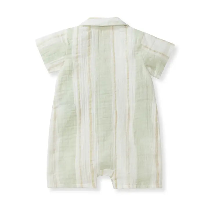 Organic Cotton Baby Romper - Pacific