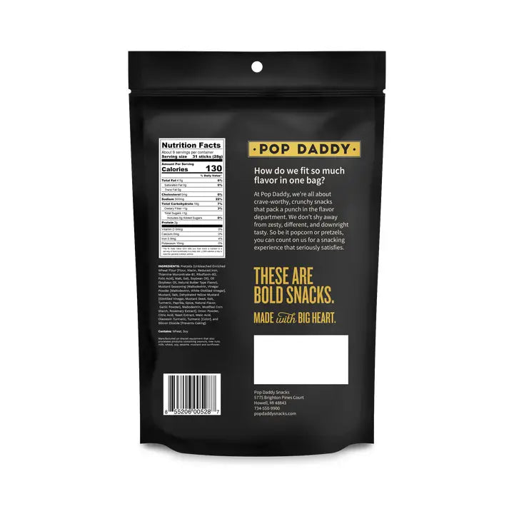 Pop Daddy Yellow Mustard Pretzels - 7.5oz