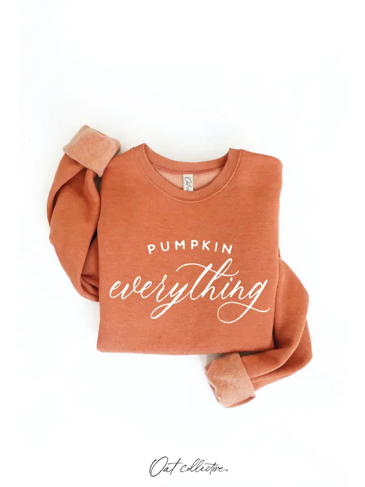 Pumpkin Everything Graphic Sweatshirt - Rust