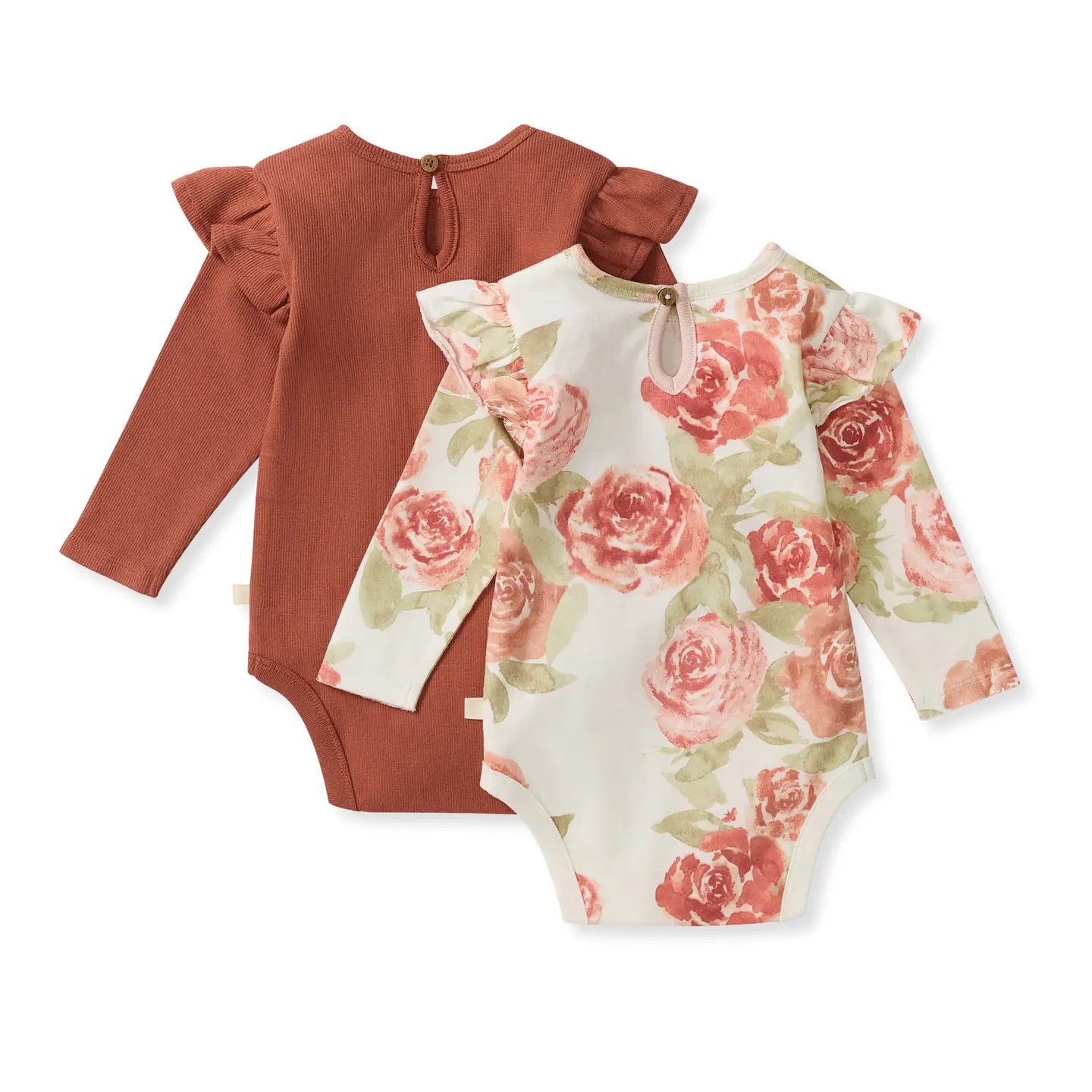 Ruffle Shoulder Long Sleeve Onesie (2 colors)