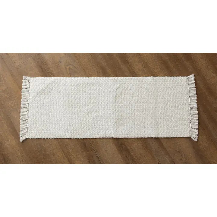 Woven Cream Fringe Table Runner