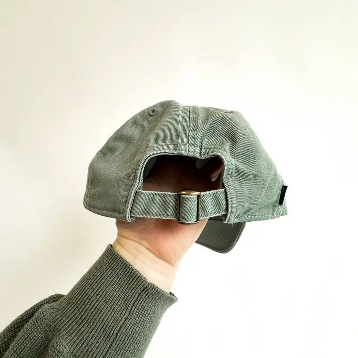 Embroidered Cross Baseball Hat - Sage