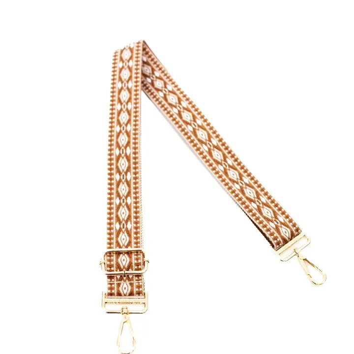 Woven Adjustable Bag Guitar Strap - Camel/Beige