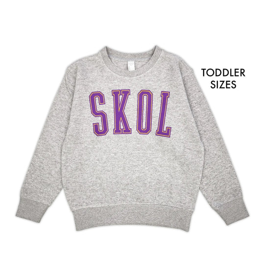 Toddler MN SKOL Crewneck - Heather Grey