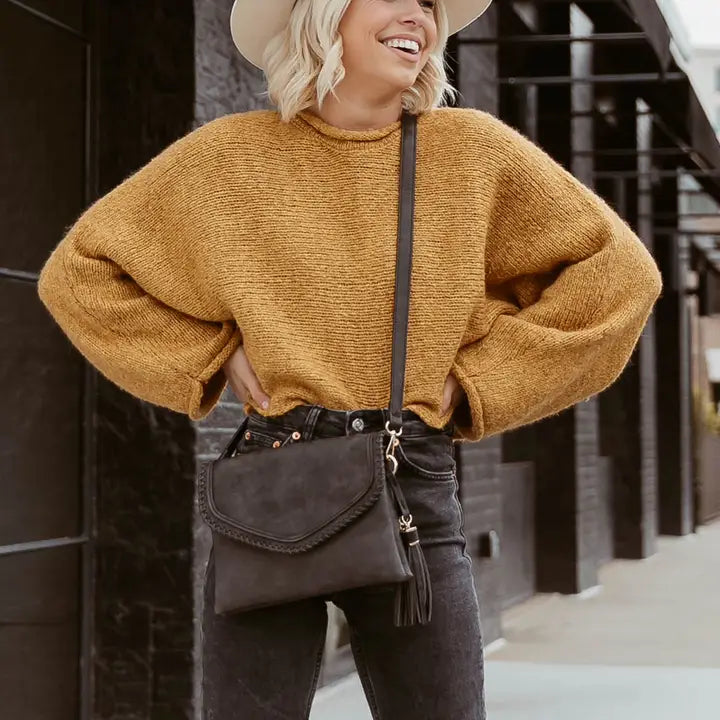 Flapover Tassel Crossbody Bag (2 colors)
