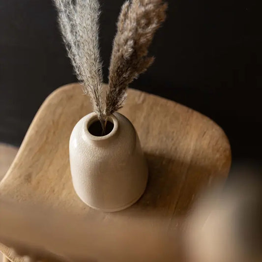 Smooth Tapered Ceramic Vase - Cream