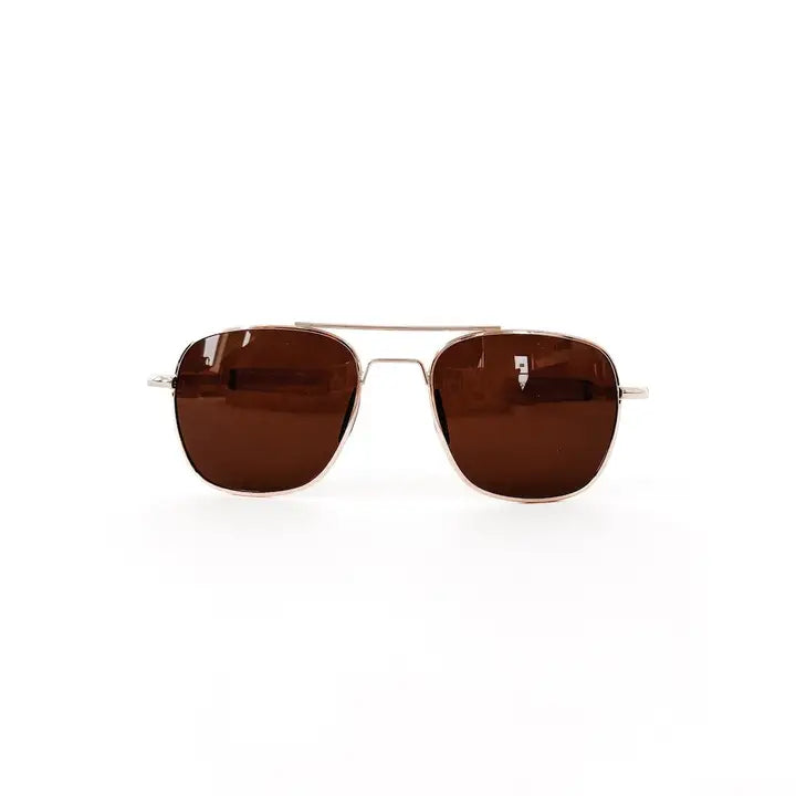 Sunny Square Sunglasses - Gold/Brown