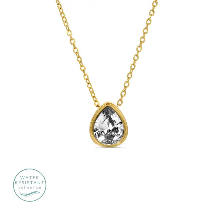 Teardrop Pendant Necklace - Water Resistant (2 colors)