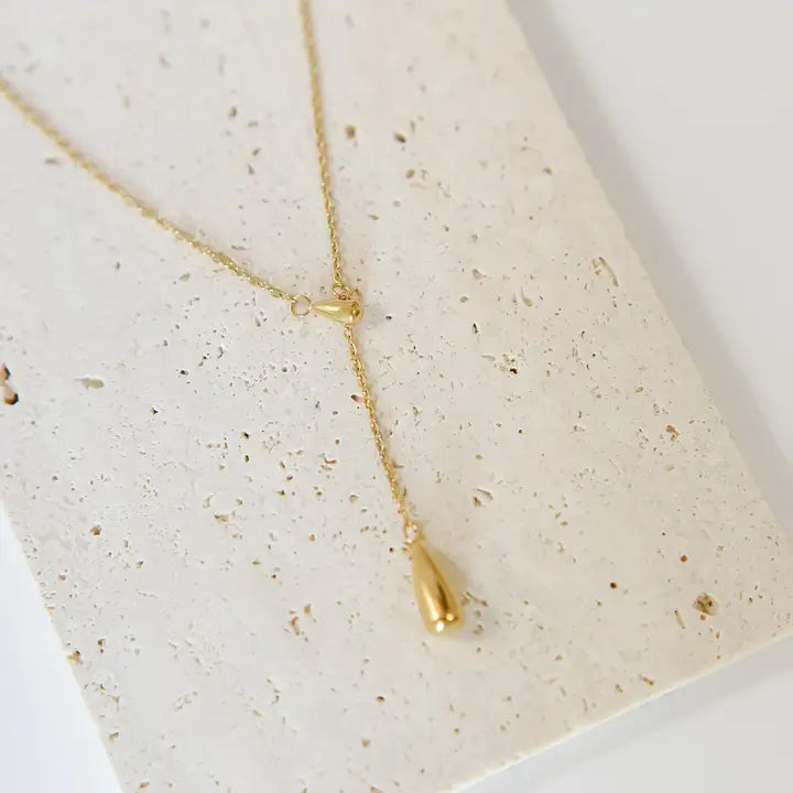 Teardrop Pendant 18k Gold Plated Necklace