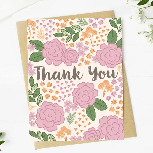 Floral Thank You Greeting Card