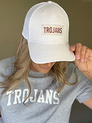 Trojans Ponytail Hat - White