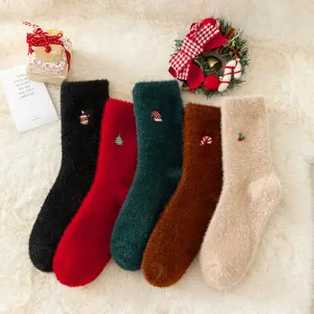 Holiday Fuzzy Icon Socks (5 styles)