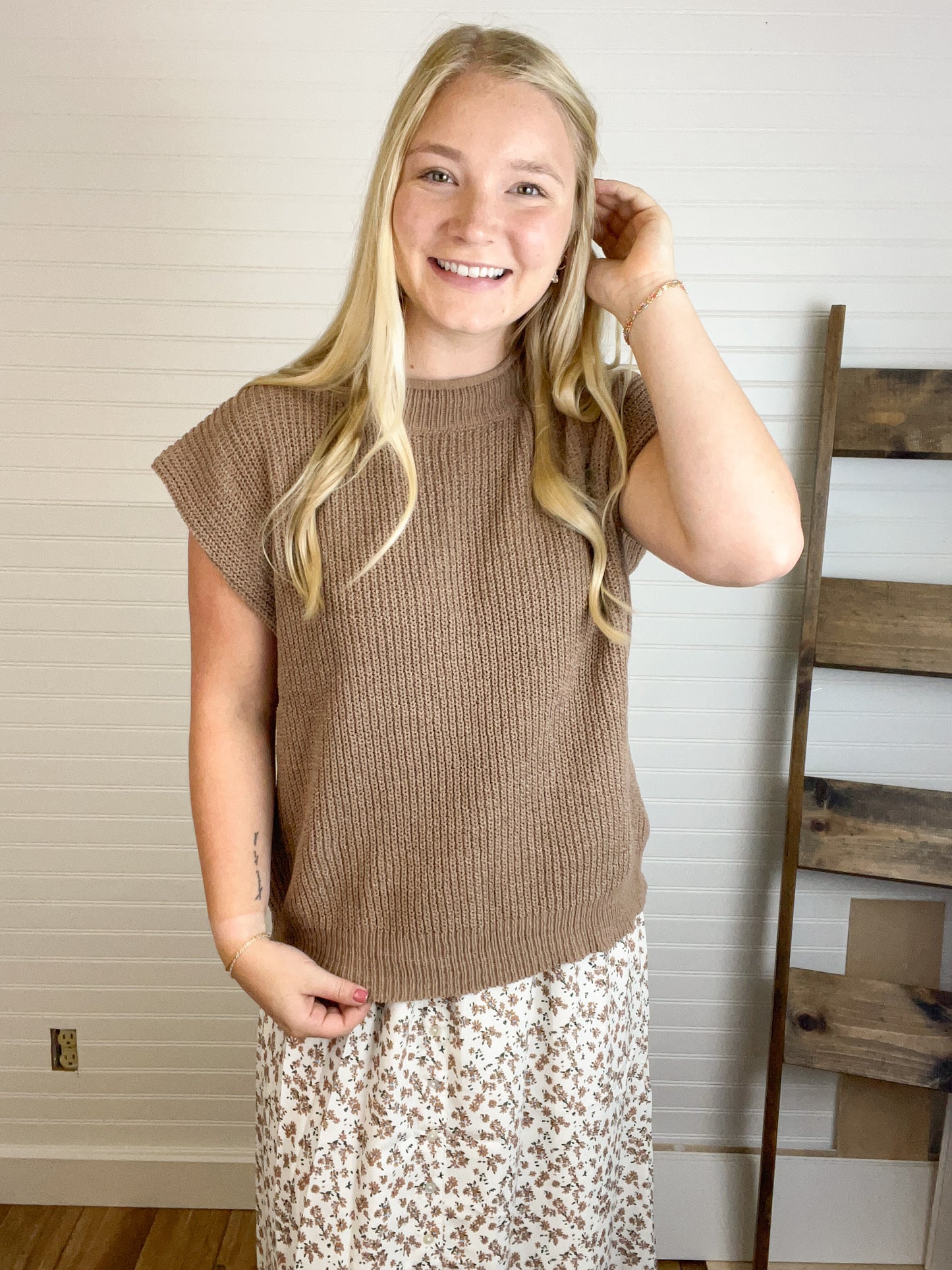 Oversized Sweater Tank - Mocha