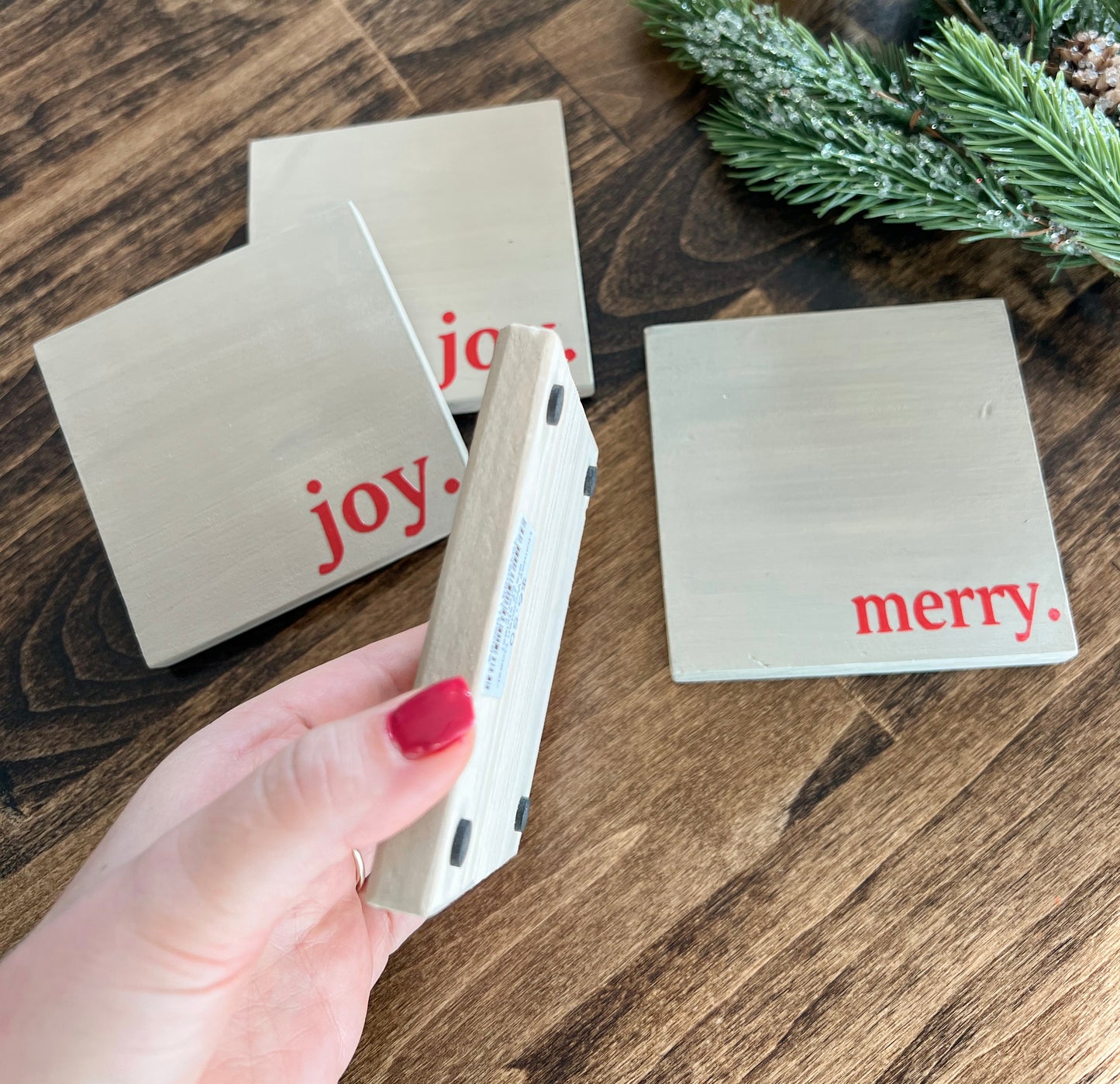 Holiday Wooden Coasters (2 styles)