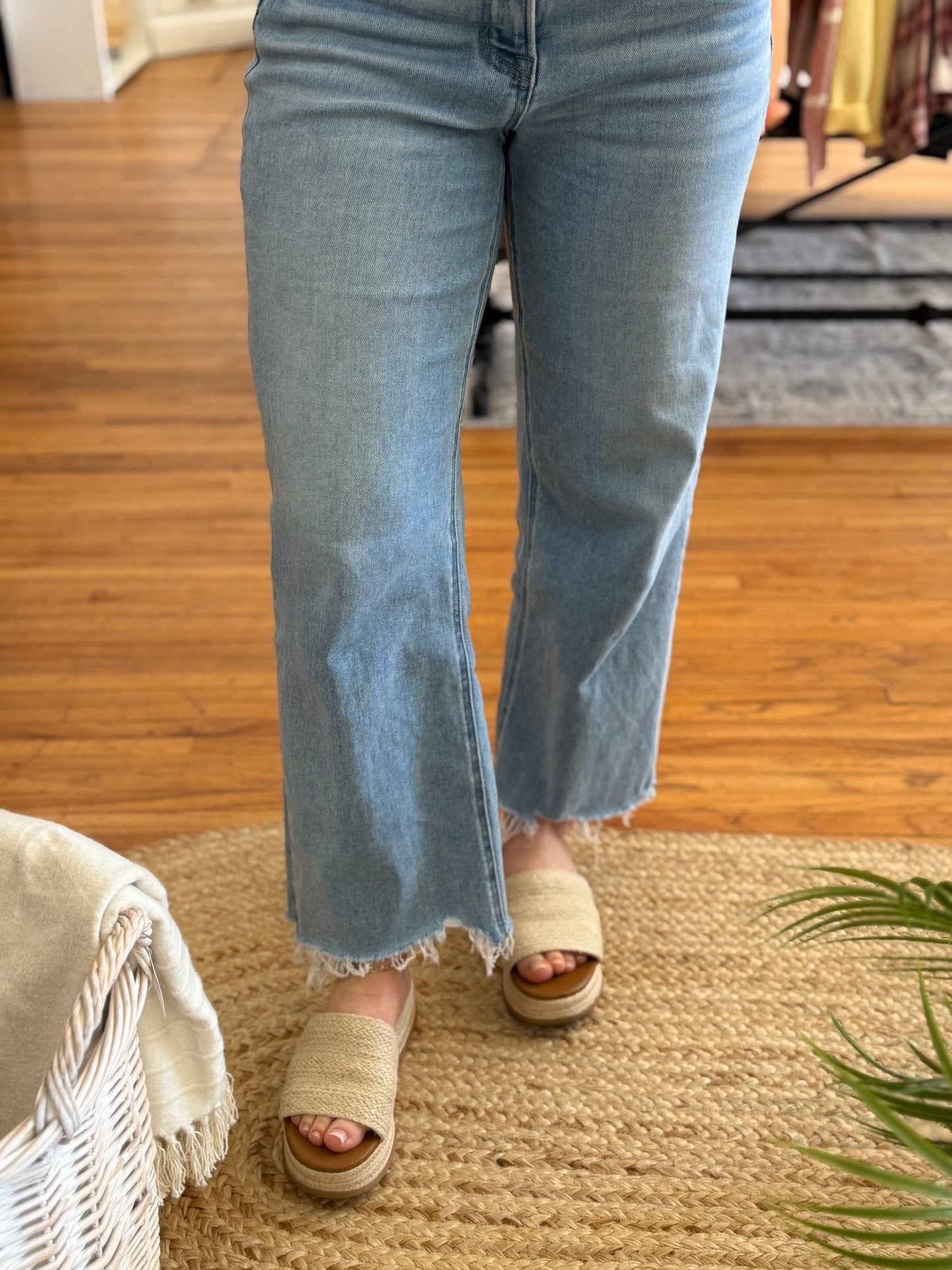 Natural Slip On Wedge Sandals