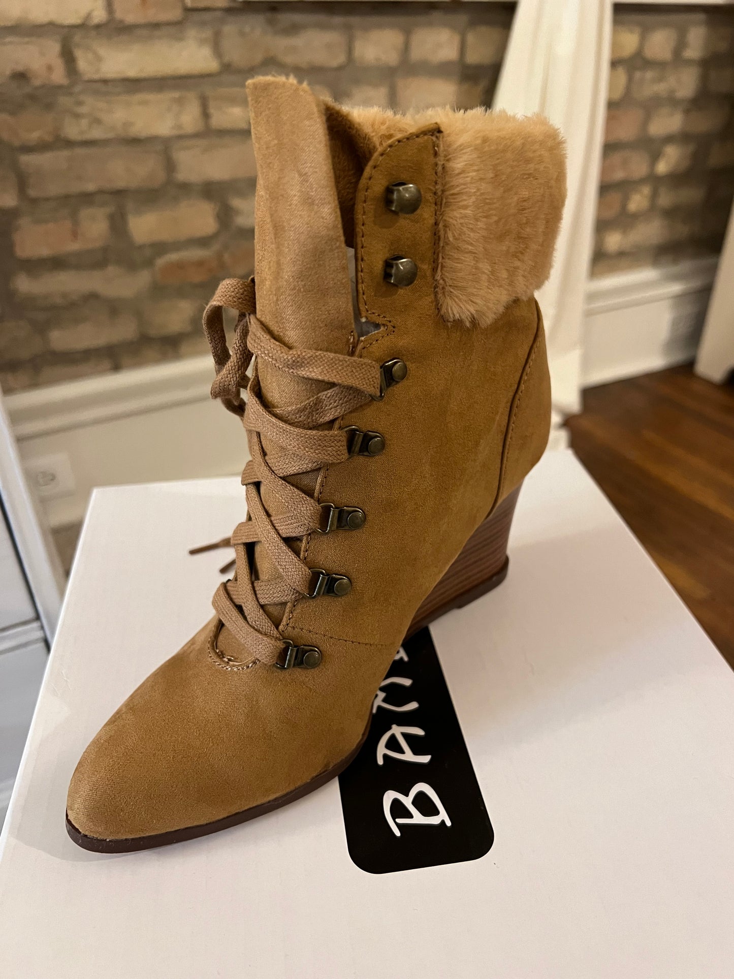 Tan Wedge Boots