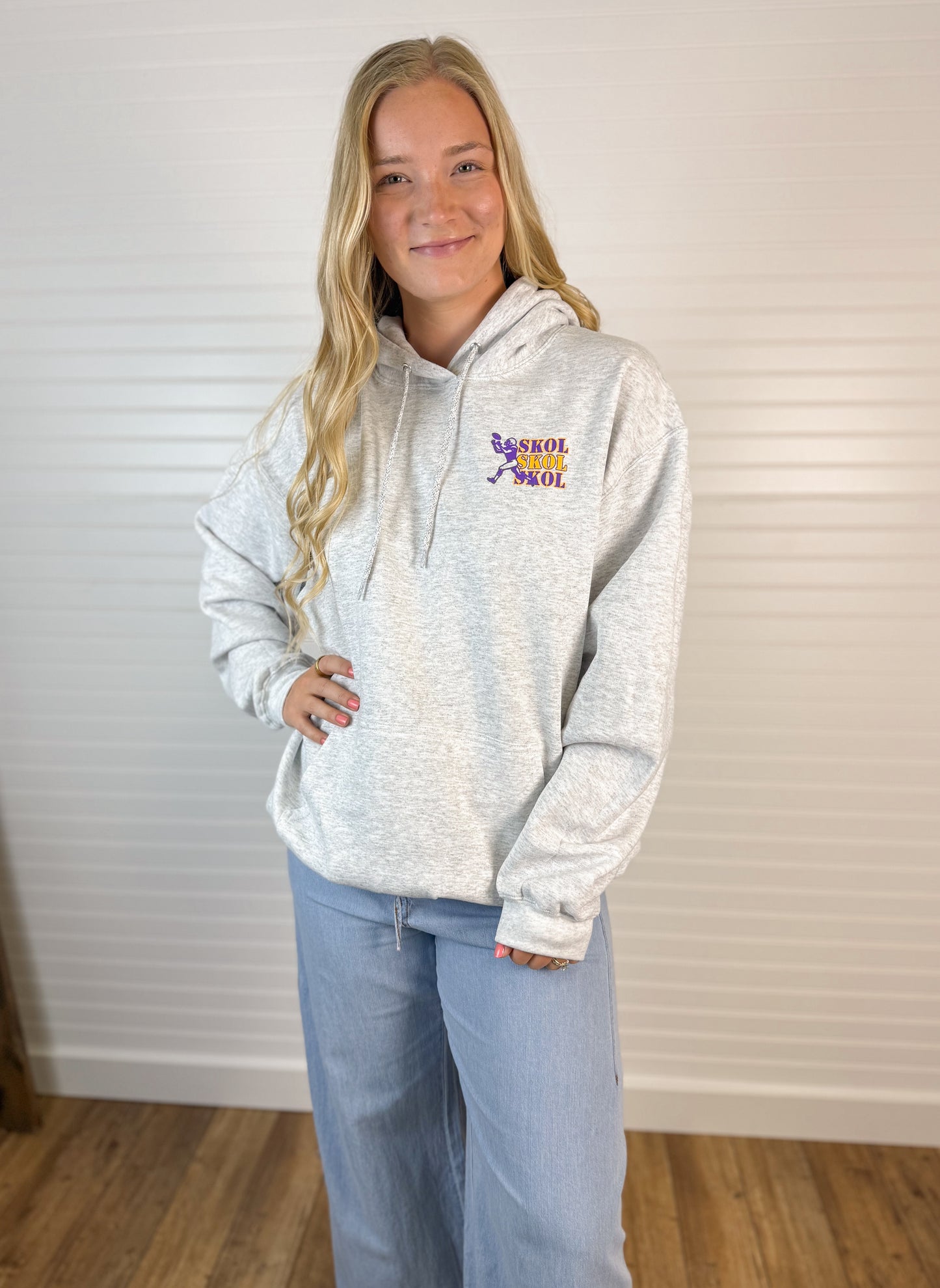 Skol Vikings Hoodie Sweatshirt - Ash