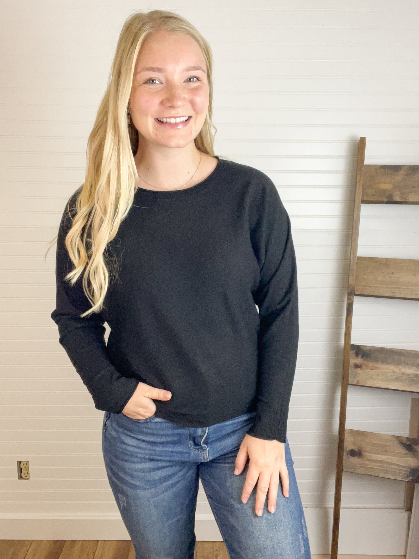 Wide Neck Dolman Sweater (2 colors)