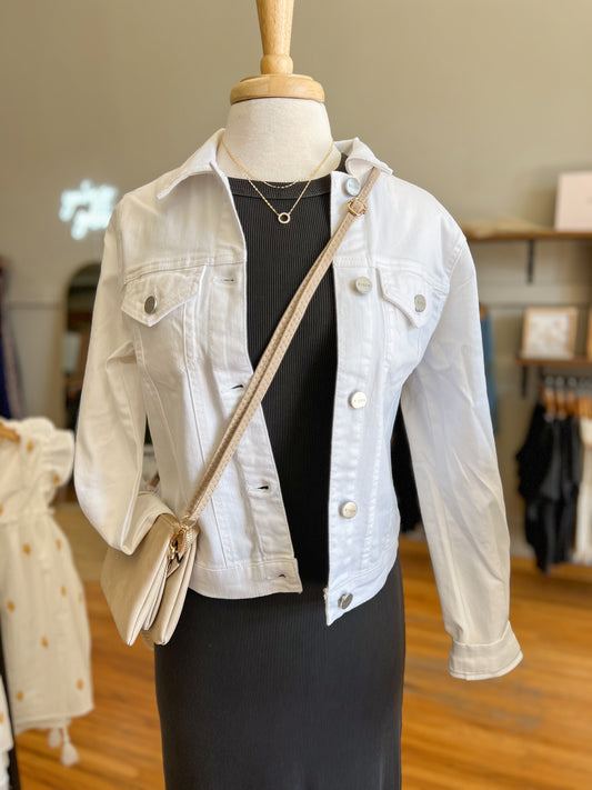 Basic Denim Jacket - White